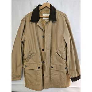 Orvis M Barn Coat Chore Jacket Tan Corduroy Collar Quilted Lining